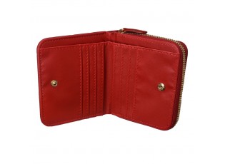 Malá červená peněženka se zipem - 11*10 cm
