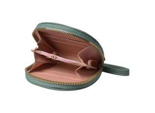 Malá zelená peněženka se zlatou kovovou mašlí - 11*10 cm