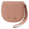 Malá lososově růžová peněženka se zlatou kovovou mašlí - 11*10 cm