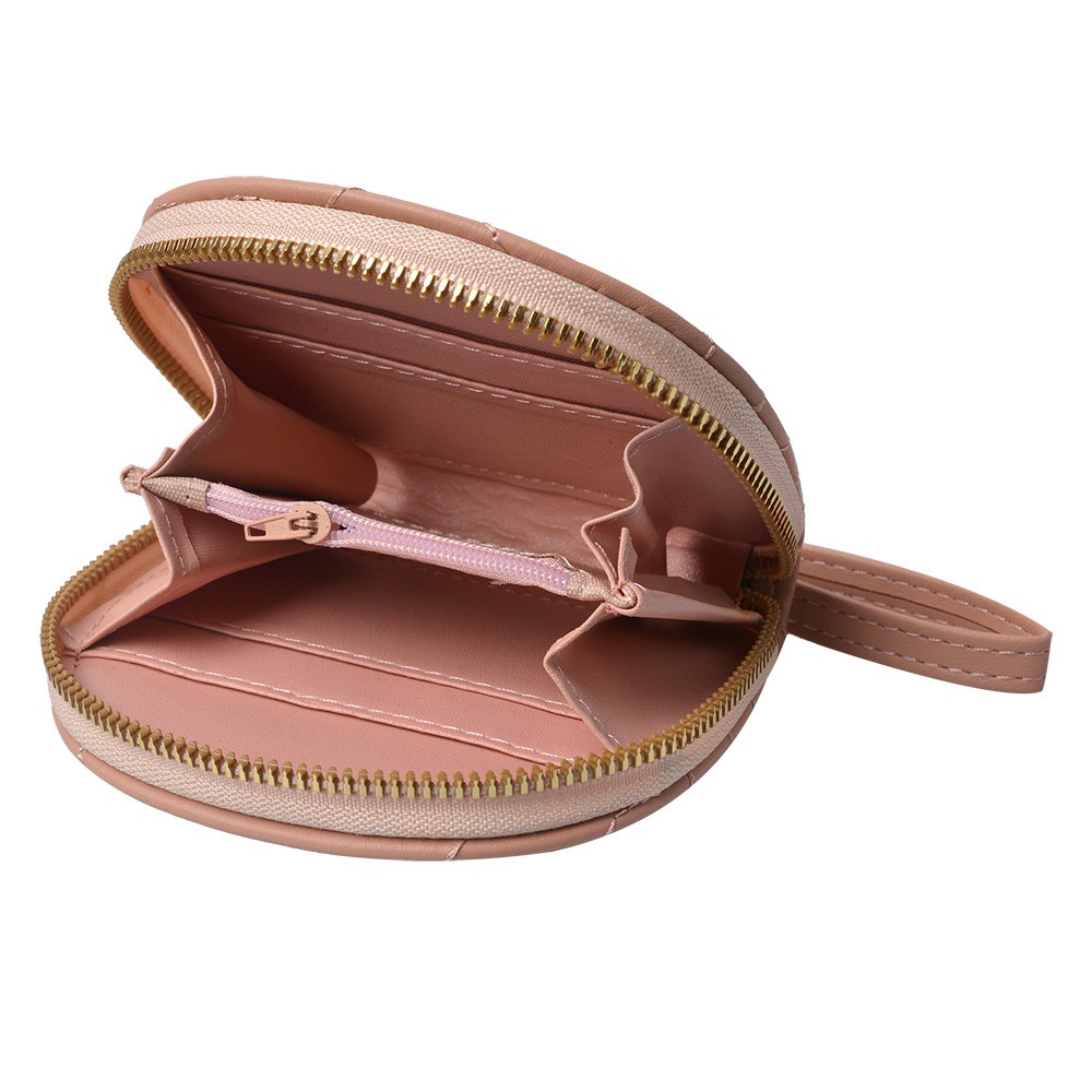 Malá lososově růžová peněženka se zlatou kovovou mašlí - 11*10 cm