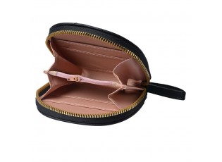 Malá černá peněženka se zlatou kovovou mašlí - 11*10 cm