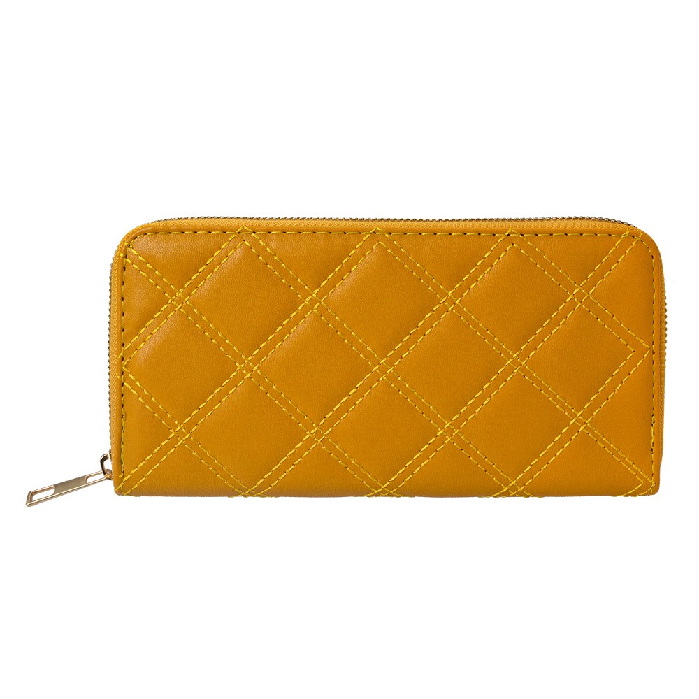 Středně velká tmavě žlutá peněženka - 19*9 cm Clayre & Eef