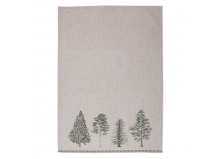 Béžová bavlněná utěrka se stromky Natural Pine Trees - 50*70 cm