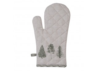 Béžová bavlněná chňapka - rukavice se stromky Natural Pine Trees - 18*30 cm