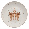 Porcelánový dezertní talíř s kočičkami Kitty Cats - Ø 20*2cm Barva: přírodní bílá, hnědáMateriál: porcelánHmotnost: 0,25 kg