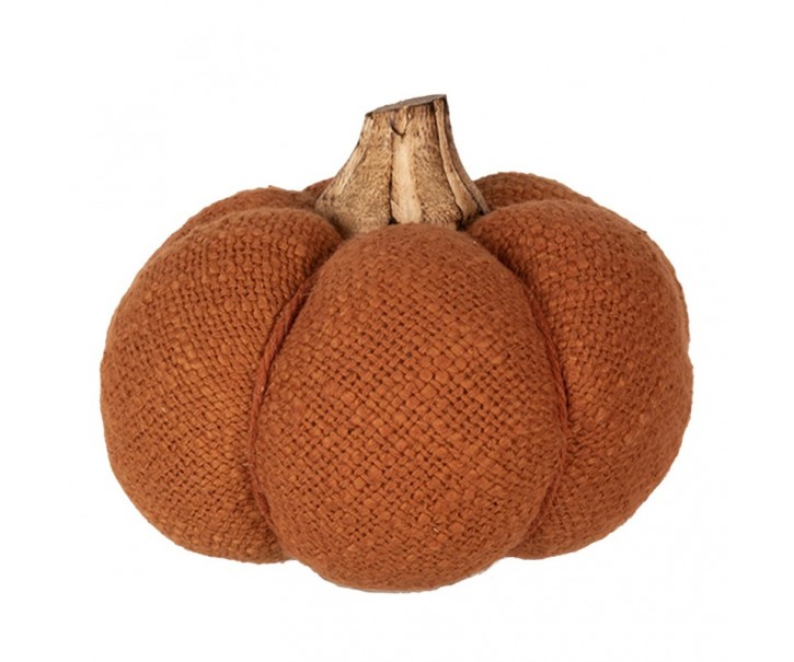 Oranžová textilní dekorace dýně Pumpkin - Ø 12*10 cm