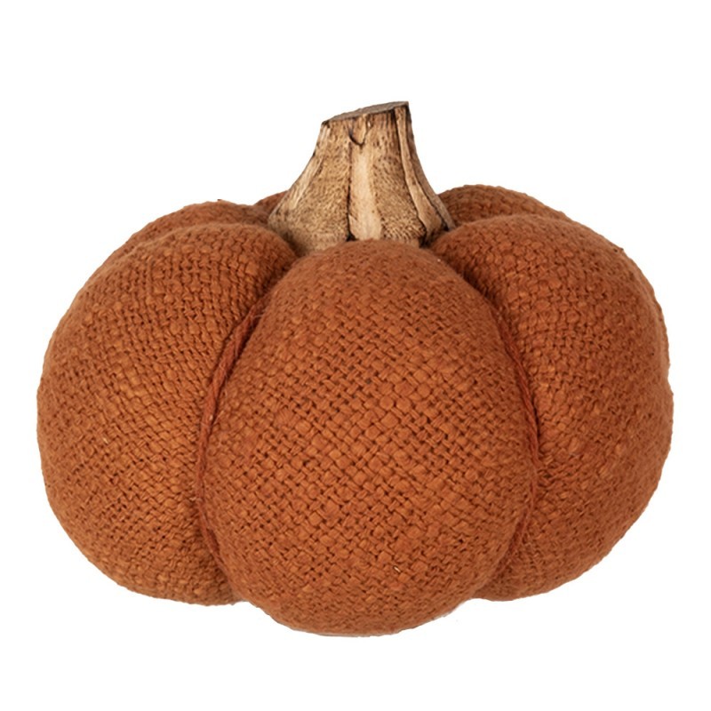Oranžová textilní dekorace dýně Pumpkin - Ø 12*10 cm