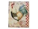 Béžová antik nástěnná kovová cedule s kohoutem Le Coq- 20*25cm