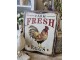 Béžová antik nástěnná kovová cedule Farm Fresh Eggs - 20*25 cm