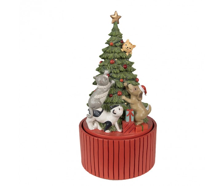 Musicbox vánoční stromeček s Led světýlky - Ø 14*27 cm