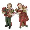 2ks vánoční dekorace chlapec a dívka s dárečky - 7*6*13 / 7*5*13 cm Barva: červená, zelenáMateriál: PolyresinHmotnost: 0,27 kg