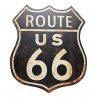 Černá antik nástěnná kovová cedule Route 66 - 30*35 cm Barva: černá antikMateriál: kov