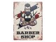Béžová antik nástěnná kovová cedule Barber Shop - 25*33 cm