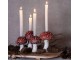 Červeno-bílý svícen na úzké svíčky muchomůrky Mushroom - 30*17*17 cm