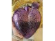 Fialová vánoční skleněná veliká ozdoba srdce Violla - 17*5*16 cm