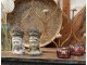 Měděný antik kovový svícen na čajové svíčky Firni - 61*13*76 cm