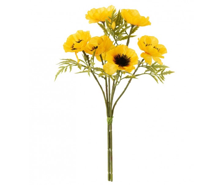 Žlutá dekorativní umělá květina Bouquet Poppy - 10*10*33cm