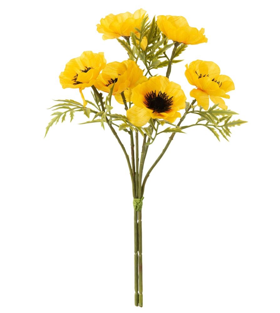 Žlutá dekorativní umělá květina Bouquet Poppy - 10*10*33cm 12450