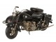 Černý antik kovový retro model motorka se sajdkárou Retro Moto Sidecar - 33*24*18 cm
