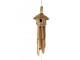 Přírodní bambusová zvonkohra s ptačí budkou - 16*16*130cm