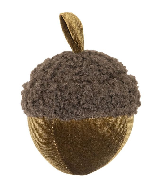 Měděný plyšový dekorační žalud Acorn copper - Ø 11*15cm