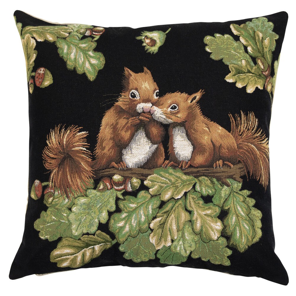 Gobelínový polštář s veverkami a žaludy Gobelin Squirrel Acorn - 45*45*16cm
