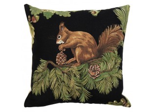 Gobelínový polštář s veverkou a šiškou Gobelin Squirrel Pinecone - 45*45*16cm