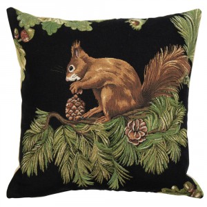 Gobelínový polštář s veverkou a šiškou Gobelin Squirrel Pinecone - 45*45*16cm