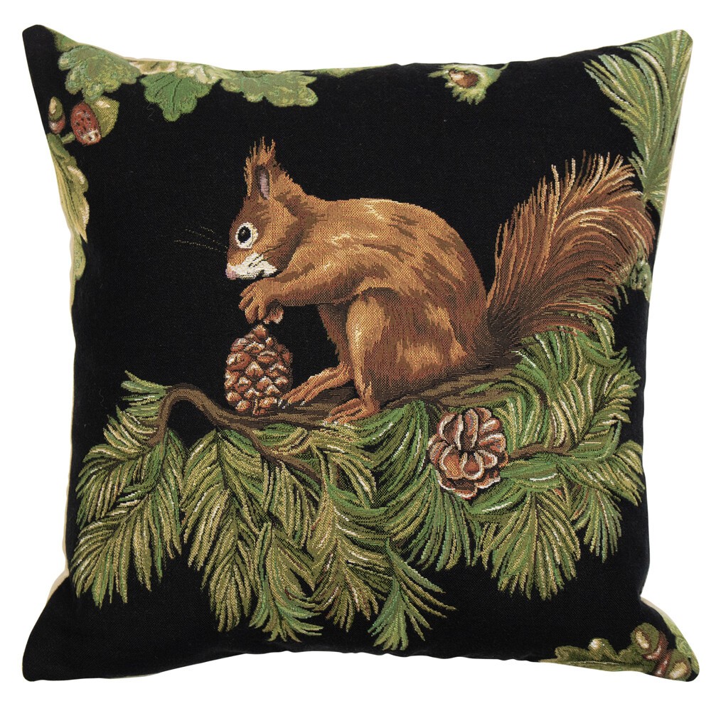 Gobelínový polštář s veverkou a šiškou Gobelin Squirrel Pinecone - 45*45*16cm
