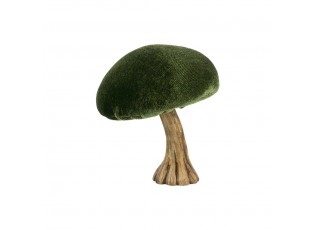 Sametová dekorace zelená houba Mushroom - 10*10*10cm
