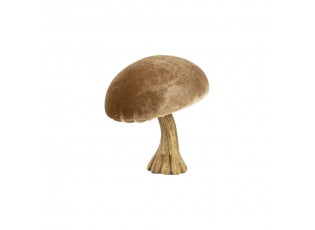 Sametová dekorace béžová houba Mushroom - 10*10*10cm