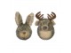 Nástěnná plyšová dekorace hlava králík Cuddly Rabbit - 39*20*47cm