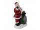 Červená vánoční dekorace Santa s pytlem dárků a led světýlky - 26*16*36 cm