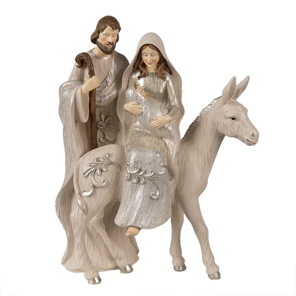 Vánoční dekorace socha vánoční betlém Svatá rodina - 24*16*32 cm Clayre & Eef