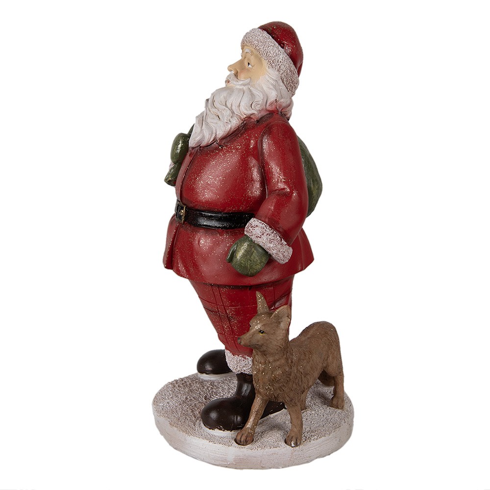 Vánoční dekorace Socha Santa s liškou - 16*14*26 cm