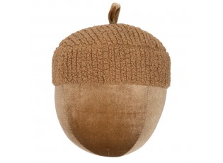 Hnědý plyšový dekorační žalud Acorn brown - Ø 20*24cm