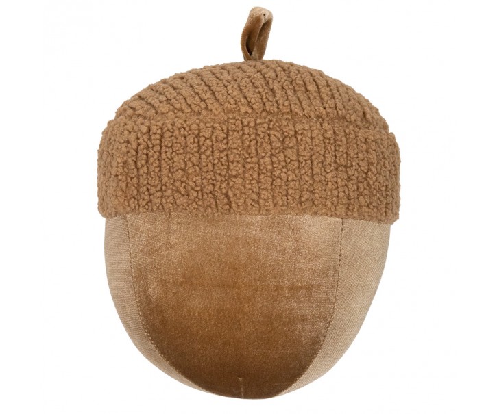 Hnědý plyšový dekorační žalud Acorn brown - Ø 20*24cm Mars & More 