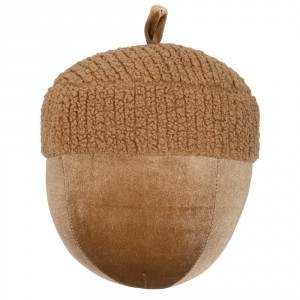 Hnědý plyšový dekorační žalud Acorn brown - Ø 20*24cm
