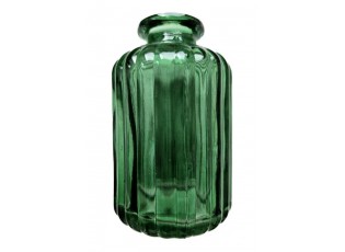 Zelená skleněná dekorační vázička / svícen Tilli - Ø 6*10 cm