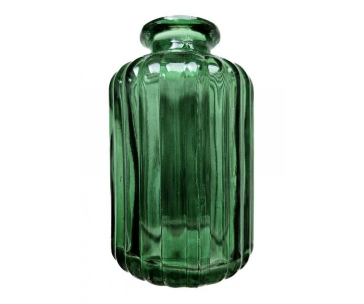 Zelená skleněná dekorační vázička / svícen Tilli - Ø 6*10 cm