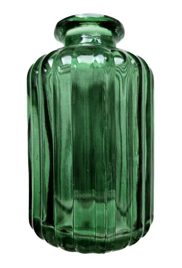 Levně Zelená skleněná dekorační vázička / svícen Tilli - Ø 6*10 cm JYQ737-G