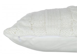 Bílý pletený polštář s výplní Twist - 45*10*45cm