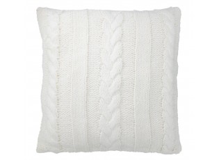 Bílý pletený polštář s výplní Twist - 45*10*45cm