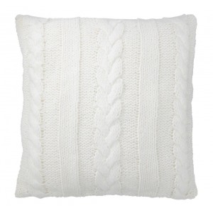 Bílý pletený polštář s výplní Twist - 45*10*45cm