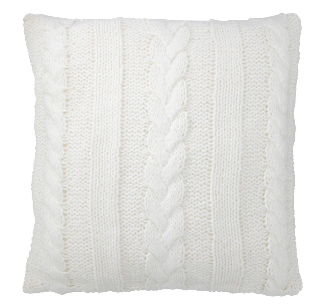 Bílý pletený polštář s výplní Twist - 45*10*45cm J-Line by Jolipa