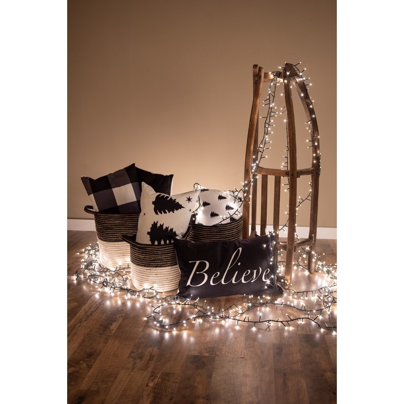 Bílý povlak na polštář se stromky Black&White X-Mas - 30*50 cm