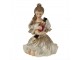 Béžová vánoční dekorace socha Balerína s Louskáčkem - 10*10*13 cm