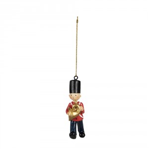 Červená vánoční závěsná dekorace socha Vojáček - 4*2*8 cm