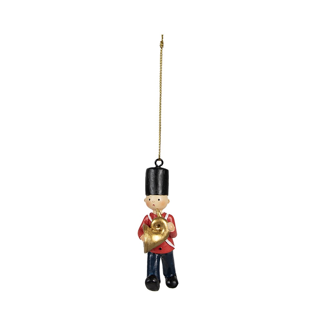 Červená vánoční závěsná dekorace socha Vojáček - 4*2*8 cm