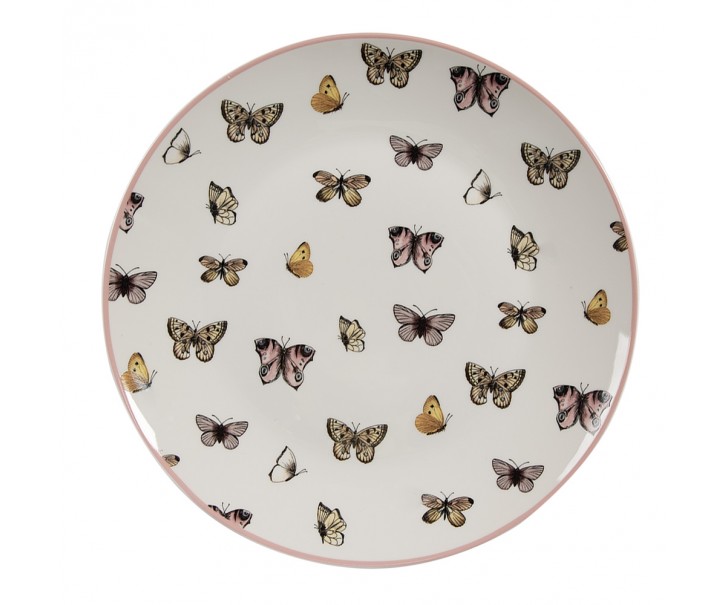 Porcelánový dezertní talířek s motýlky Butterfly Paradise - Ø 20*2 cm